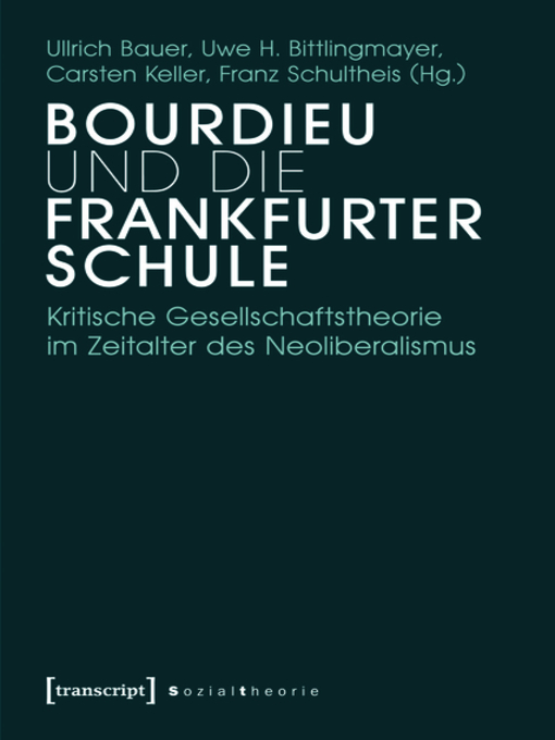 Upplýsingar um Bourdieu und die Frankfurter Schule eftir Ullrich Bauer - Biðlisti